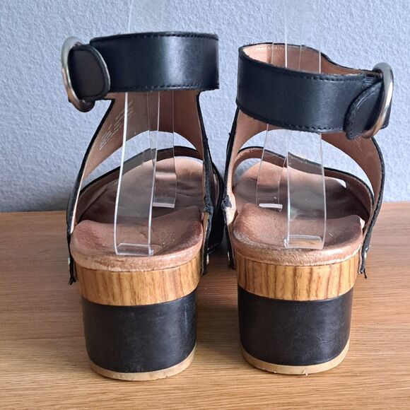 Dansko Minka Women’s EU 40 Black Leather Block Heel Ankle Strap Sandals 10 - Picture 3 of 10
